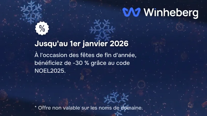 Code Promo Noël Winheberg : -30% sur l'Hébergement Web et Serveurs