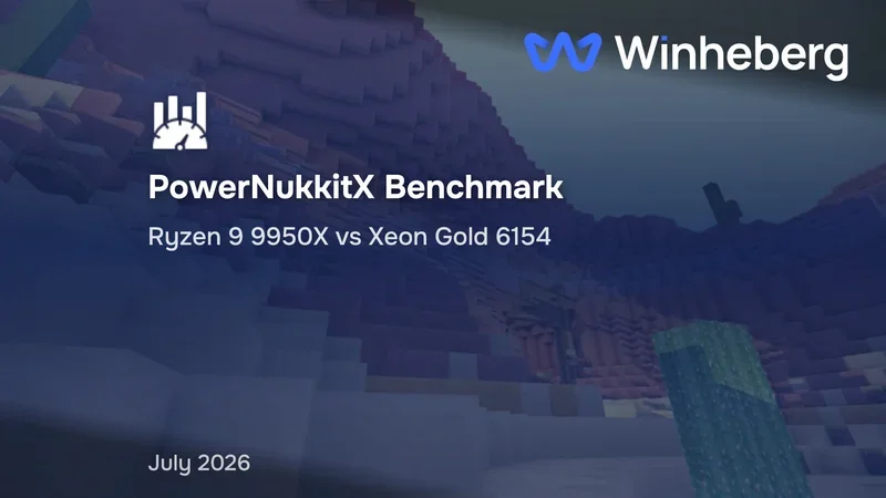 PowerNukkitX Benchmark, Ryzen 9 9950X vs Xeon Gold 6154 (July 2026)