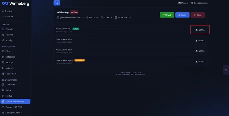 Installer la dernière version de PowerNukkitX
