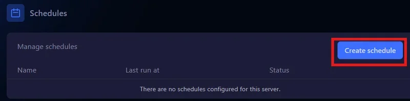 Bouton Create Schedule