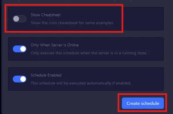 Validation du Schedule